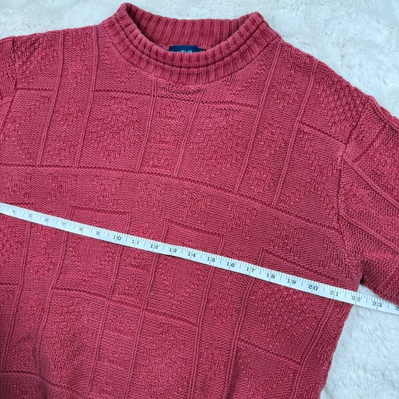 Woolrich Vintage 80's Cotton Cranberry Red Knit Sweater Women's Large Cottage - Picture 6 of 7